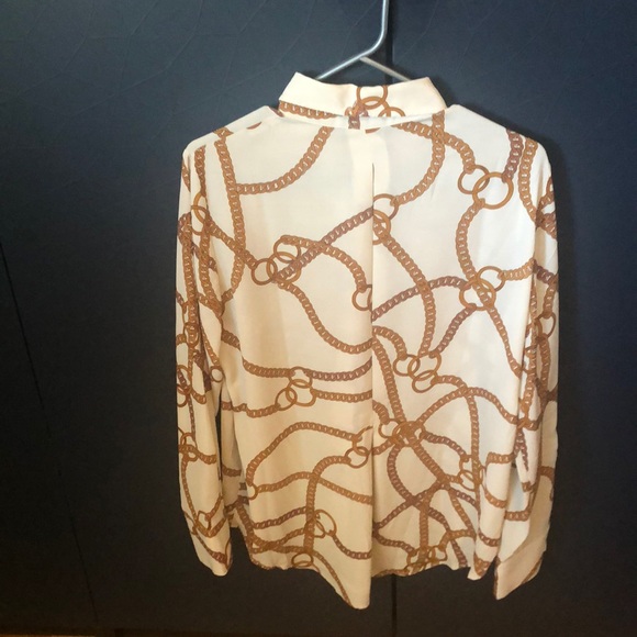 MANGO long sleeve chain print shirt size M - Picture 4 of 6
